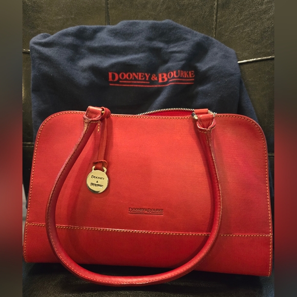 Dooney & Bourke Handbags - ☆SALE☆VINTAGE Dooney & Bourke Red Leather 'Medium Satchel' Bag - Alto Collection